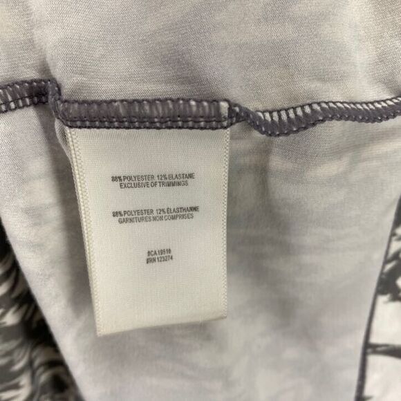 Lolë Sport Top Women PS Petite White Gray Printed Racerback Crew Neck Activewear - Picture 8 of 11